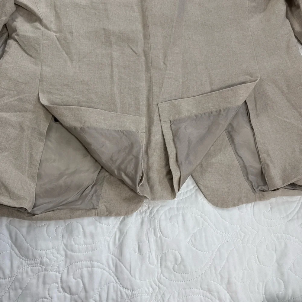 John W. Nordstrom 100% Linen 2-Button Beige ‎ Made in Italy Blazer Men’s 46R EUC